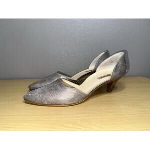Paul Green Julia d'orsay Silver Gray Metallic Kitten Heels Lightweight US 11